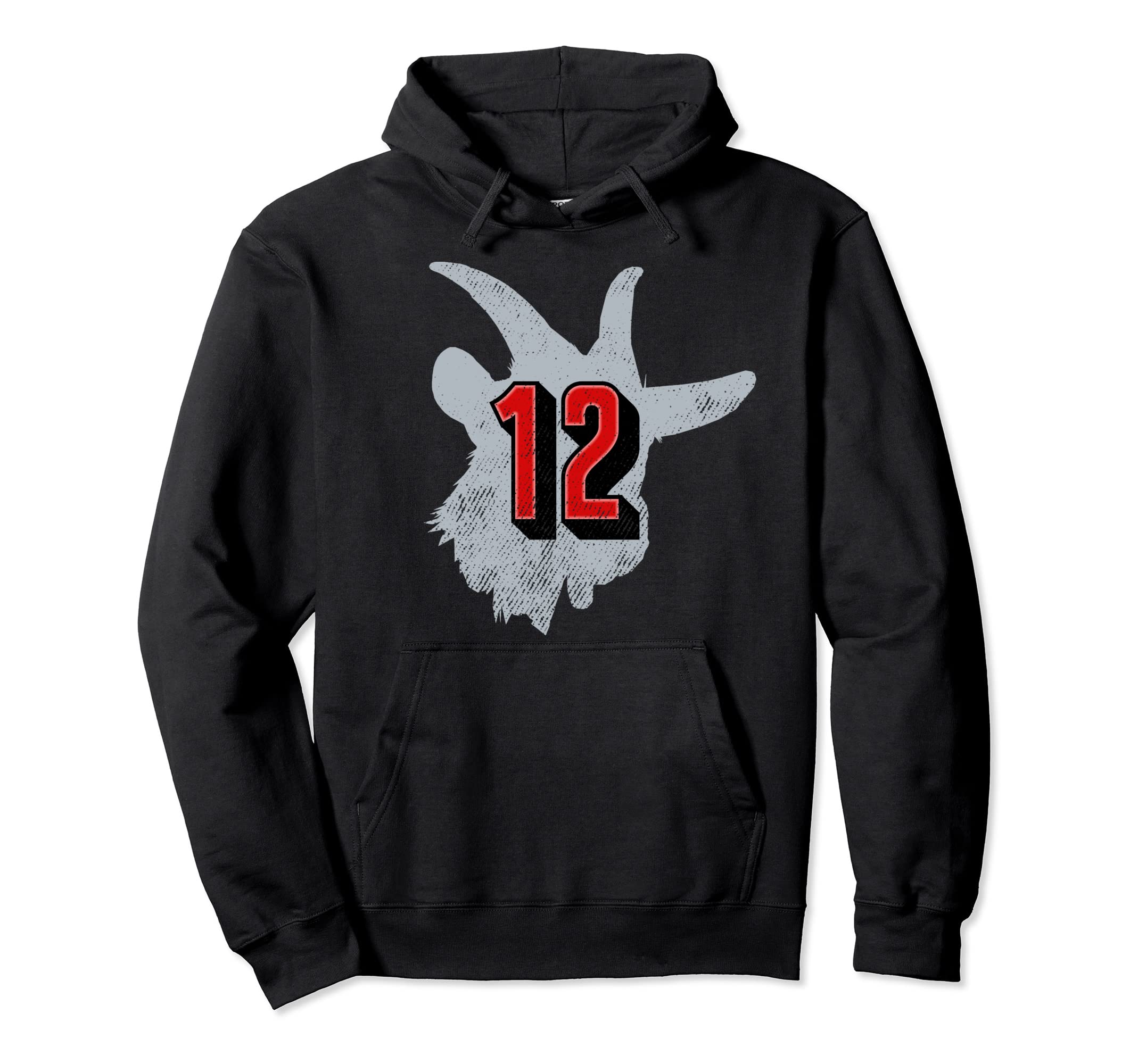 Goat 12 Distressed Hoodie - Novelty Apparel Men Women - T-Shirt, Sweatshirt, Hoodie