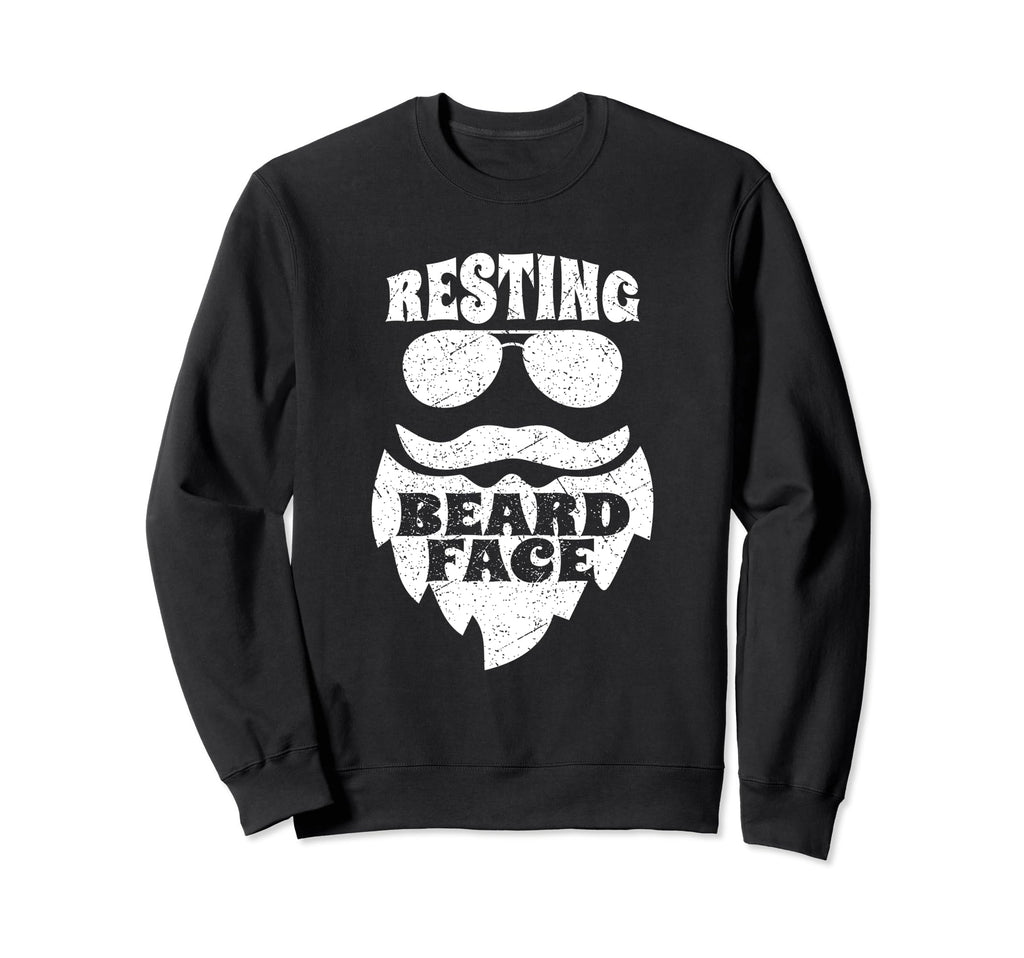 Distressed Resting Beard Face Sweatshirt - Aesthetic Graphic for Adults - T-Shirt, Sweatshirt, Hoodie