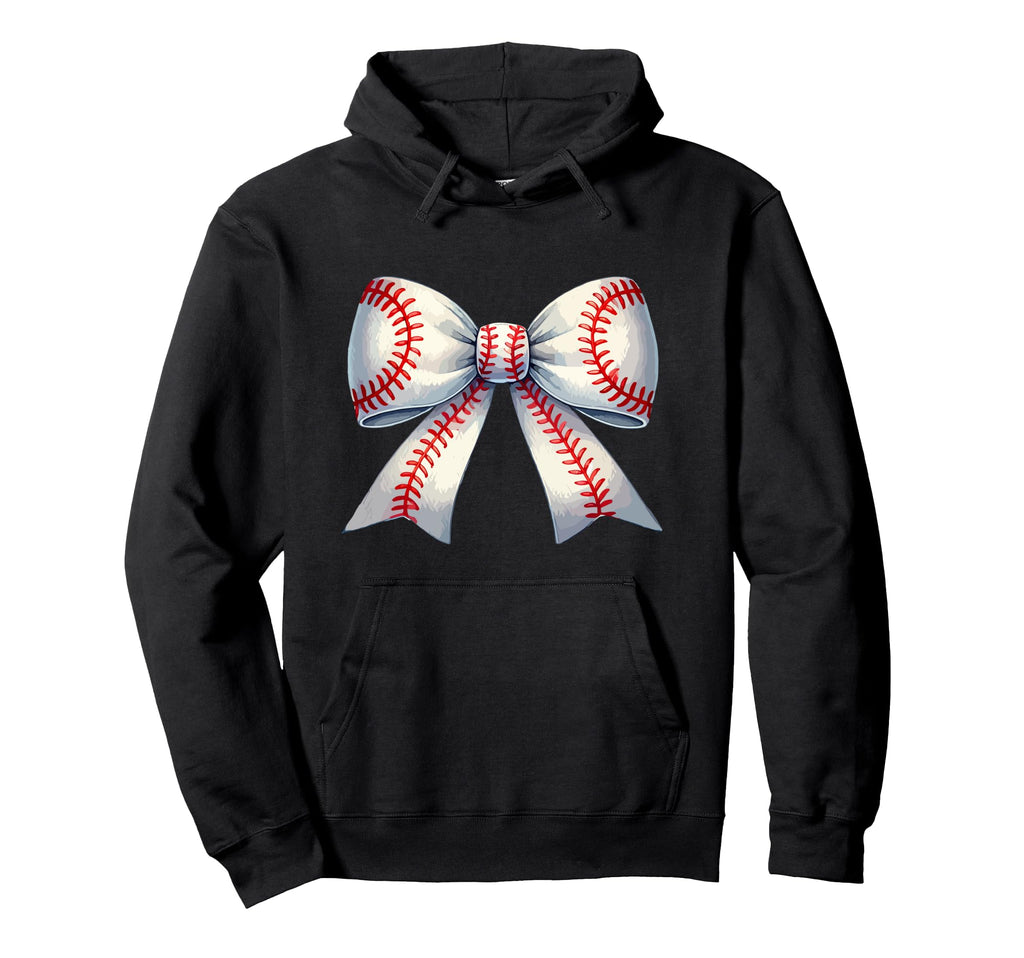 Coquette Baseball Bow Baseball Mom Hoodie - Fun Novelty Design Unisex - T-Shirt, Sweatshirt, Hoodie