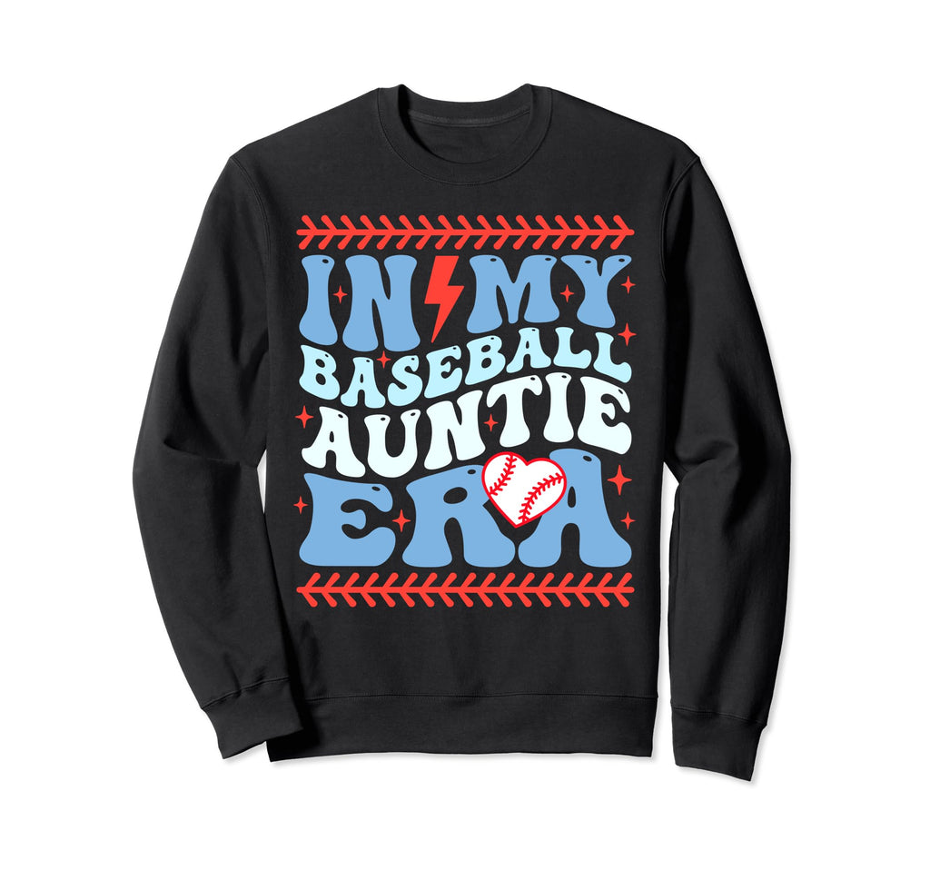 My Baseball Auntie Era Groovy Sweatshirt - Aesthetic Graphic Men Women - T-Shirt, Sweatshirt, Hoodie