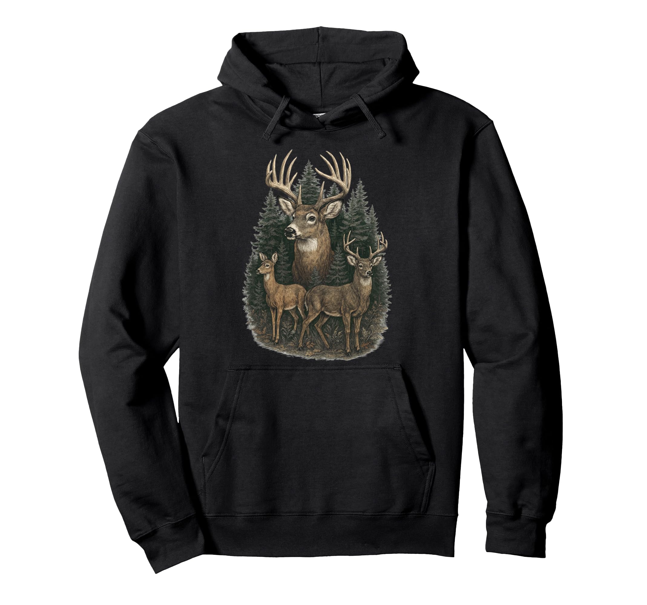 Grunge Deer 90S Hoodie - Minimalist Print for Adults - T-Shirt, Sweatshirt, Hoodie