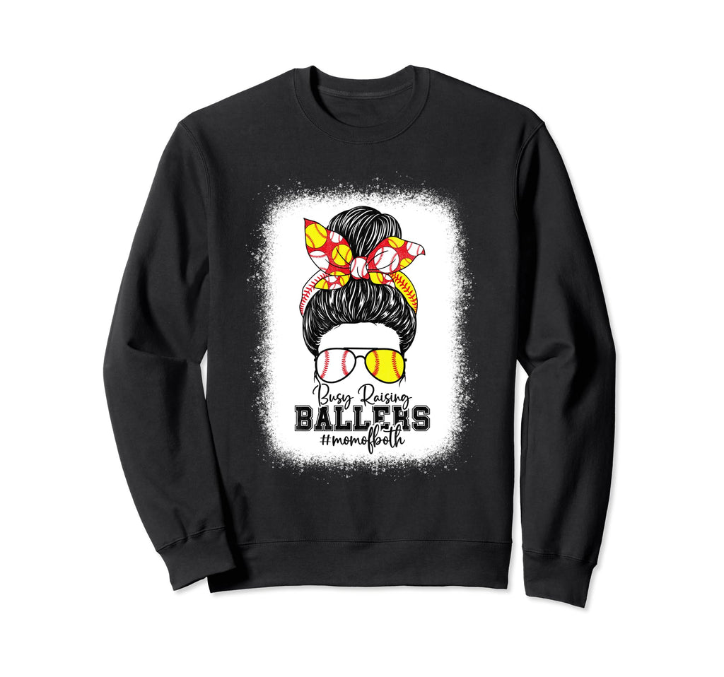 Busy Raising Ballers Softball Funny Sweatshirt - Novelty Apparel Men Women - T-Shirt, Sweatshirt, Hoodie