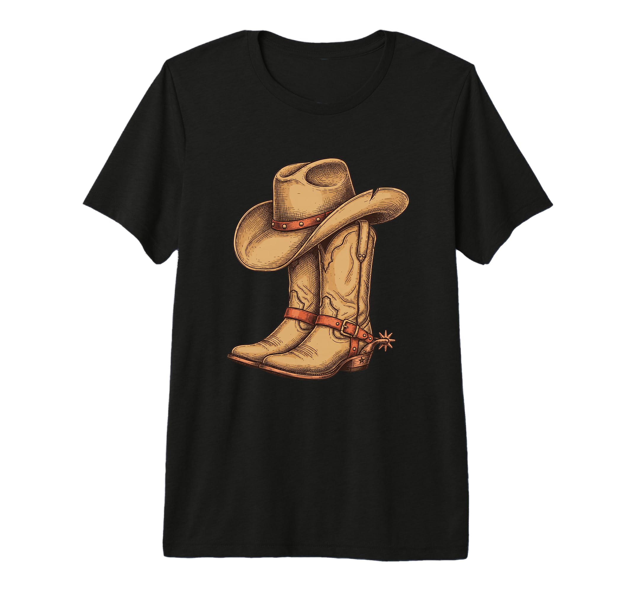 Cowboy Hat And Boots Western T-Shirt - Graphic Print Men Women - T-Shirt, Sweatshirt, Hoodie