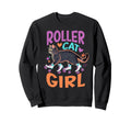 Roller Skating Cat Funny Skaters Sweatshirt - Streetwear Style for Adults - T-Shirt, Sweatshirt, Hoodie