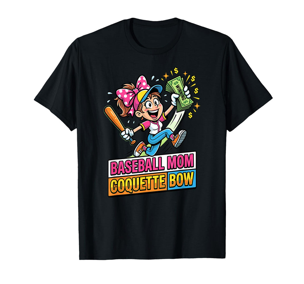 Baseball Mom Coquette Bow Day T-Shirt - Casual Everyday Wear for Adults - T-Shirt, Sweatshirt, Hoodie