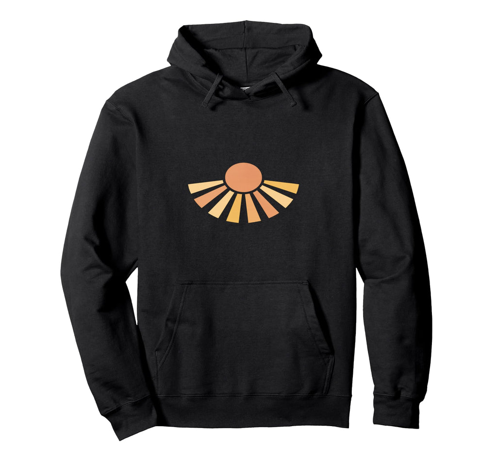 Minimal Boho Sunburst Earth Tone Sunrise Hoodie - Streetwear Style Unisex - T-Shirt, Sweatshirt, Hoodie