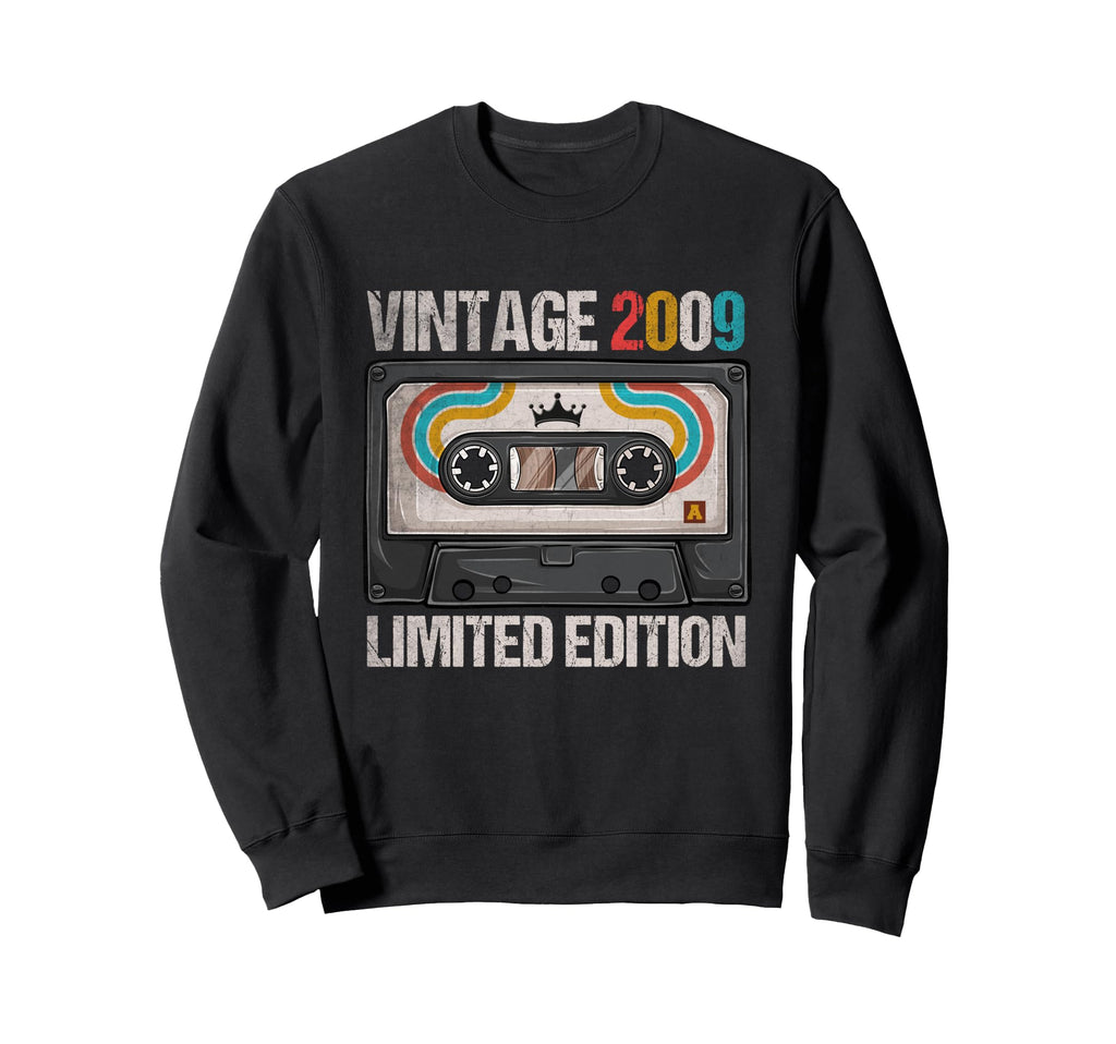 2009 Funny 16Th Birthday Cassette Sweatshirt - Minimalist Print for Adults - T-Shirt, Sweatshirt, Hoodie