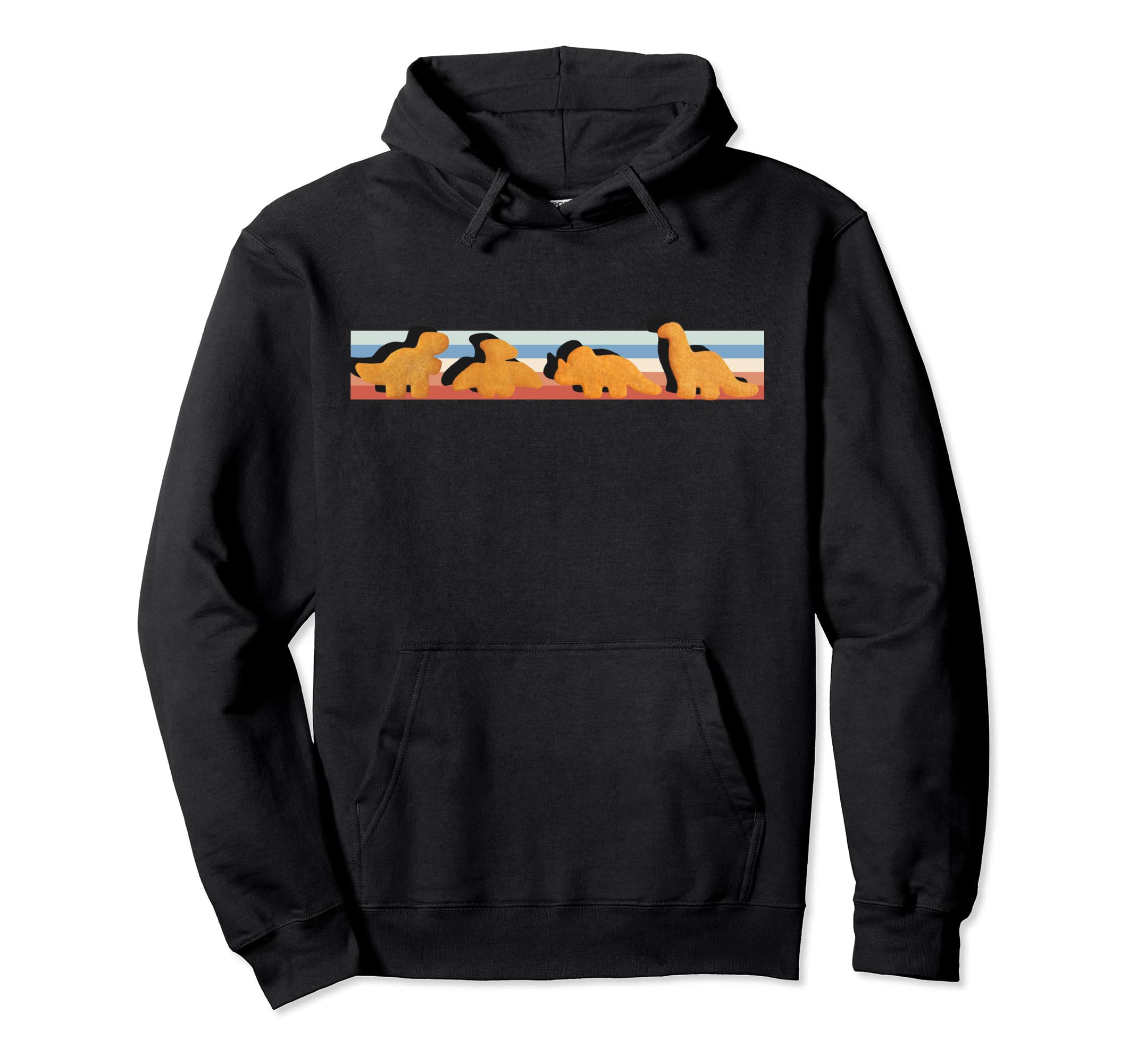 Dinos Chicken Nuggets Pattern Funny Hoodie - Fun Novelty Design for Adults - T-Shirt, Sweatshirt, Hoodie