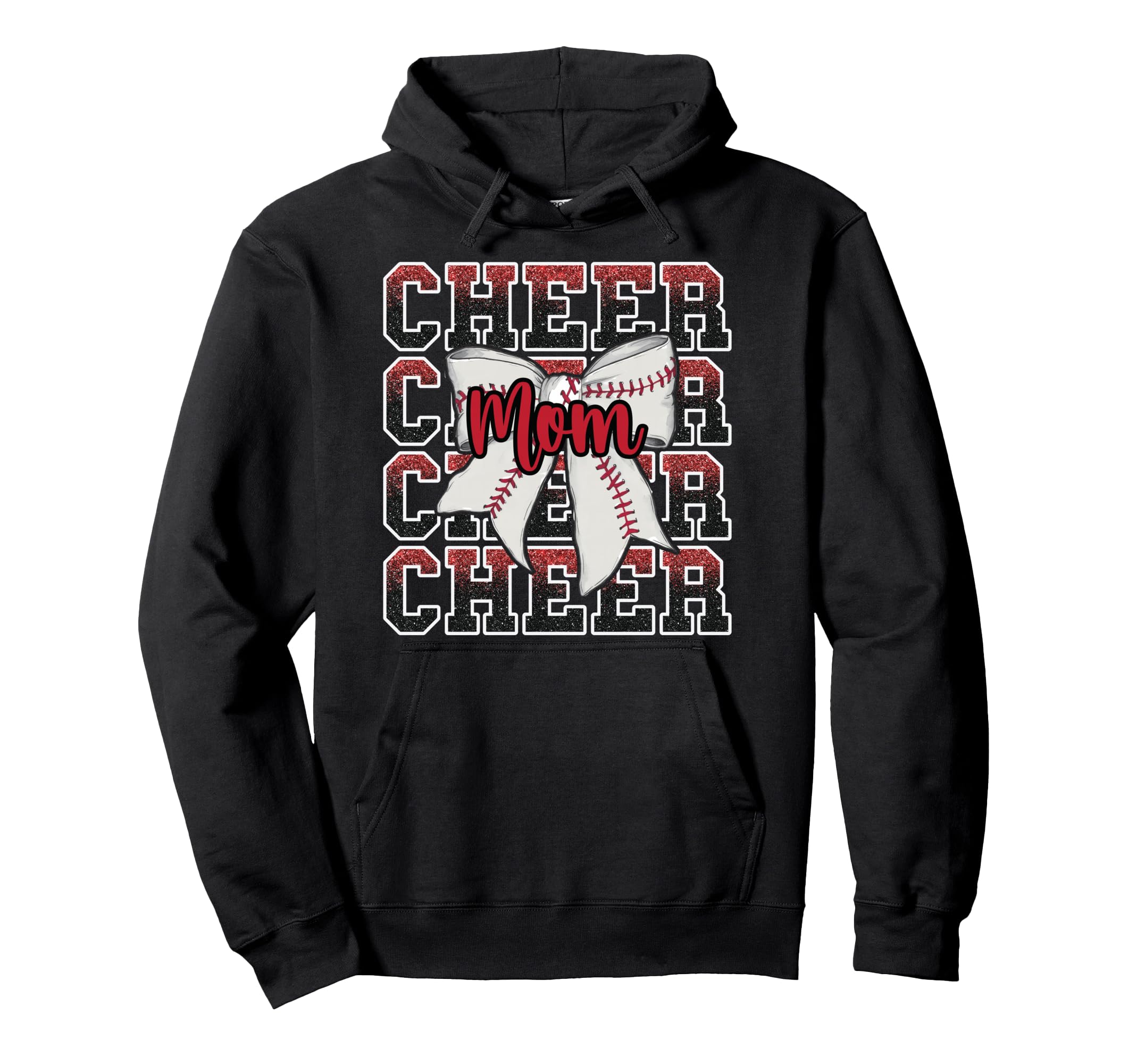 Proud Cheer Mom Coquette Bow Sport Hoodie - Streetwear Style for Adults - T-Shirt, Sweatshirt, Hoodie