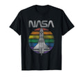 Nasa Space Shuttle Rainbow Stripe Badge T-Shirt - Novelty Apparel Men Women - T-Shirt, Sweatshirt, Hoodie