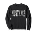 Mustangs Mascot Distressed Sweatshirt - Casual Everyday Wear for Adults - T-Shirt, Sweatshirt, Hoodie