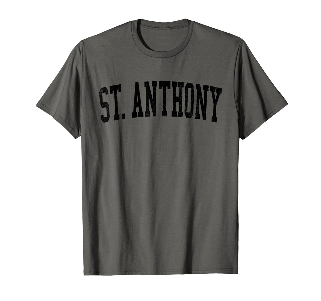 St Anthony Mn Distressed Black Varsity T-Shirt - Graphic Print Unisex - T-Shirt, Sweatshirt, Hoodie