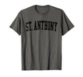 St Anthony Mn Distressed Black Varsity T-Shirt - Graphic Print Unisex - T-Shirt, Sweatshirt, Hoodie