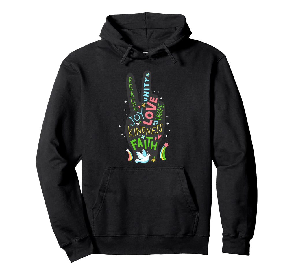 Peace Sign Hippie Symbol 60S 70S Hoodie - Fun Novelty Design for Adults - T-Shirt, Sweatshirt, Hoodie