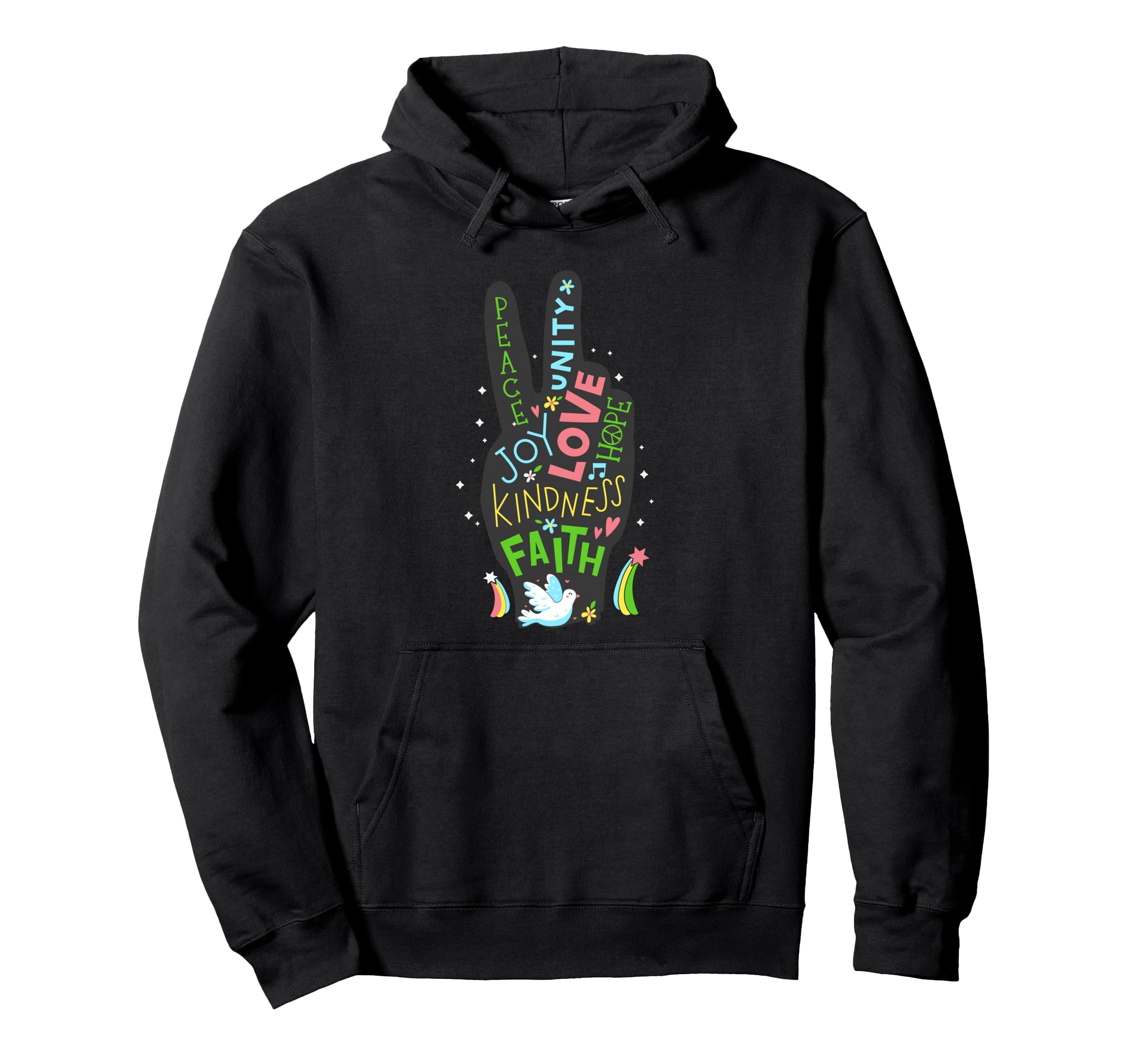 Peace Sign Hippie Symbol 60S 70S Hoodie - Fun Novelty Design for Adults - T-Shirt, Sweatshirt, Hoodie
