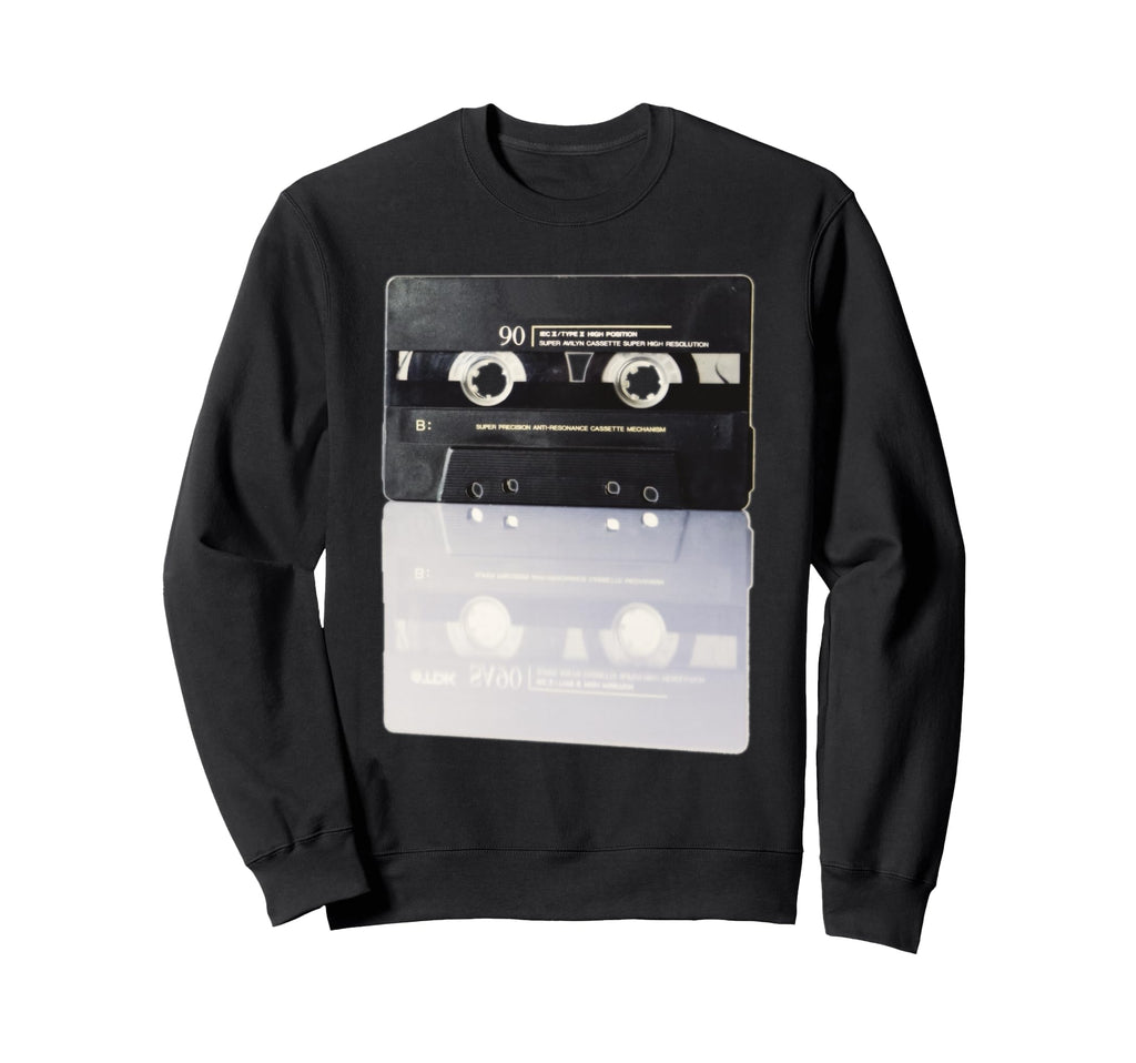 Cassette Tape Reflection Sweatshirt - Unique Graphic for Adults - T-Shirt, Sweatshirt, Hoodie
