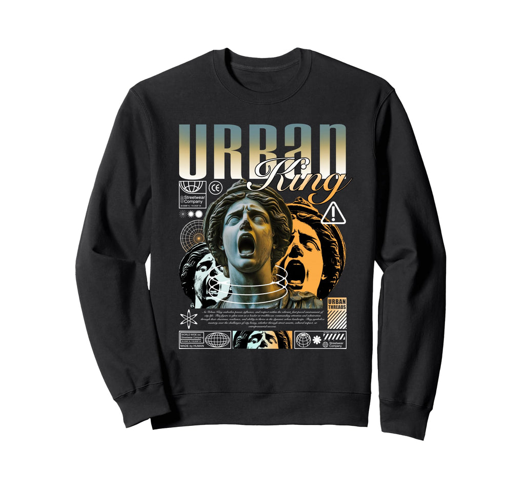 Y2K King Bold Urban Graffiti Sweatshirt - Fun Novelty Design Unisex - T-Shirt, Sweatshirt, Hoodie