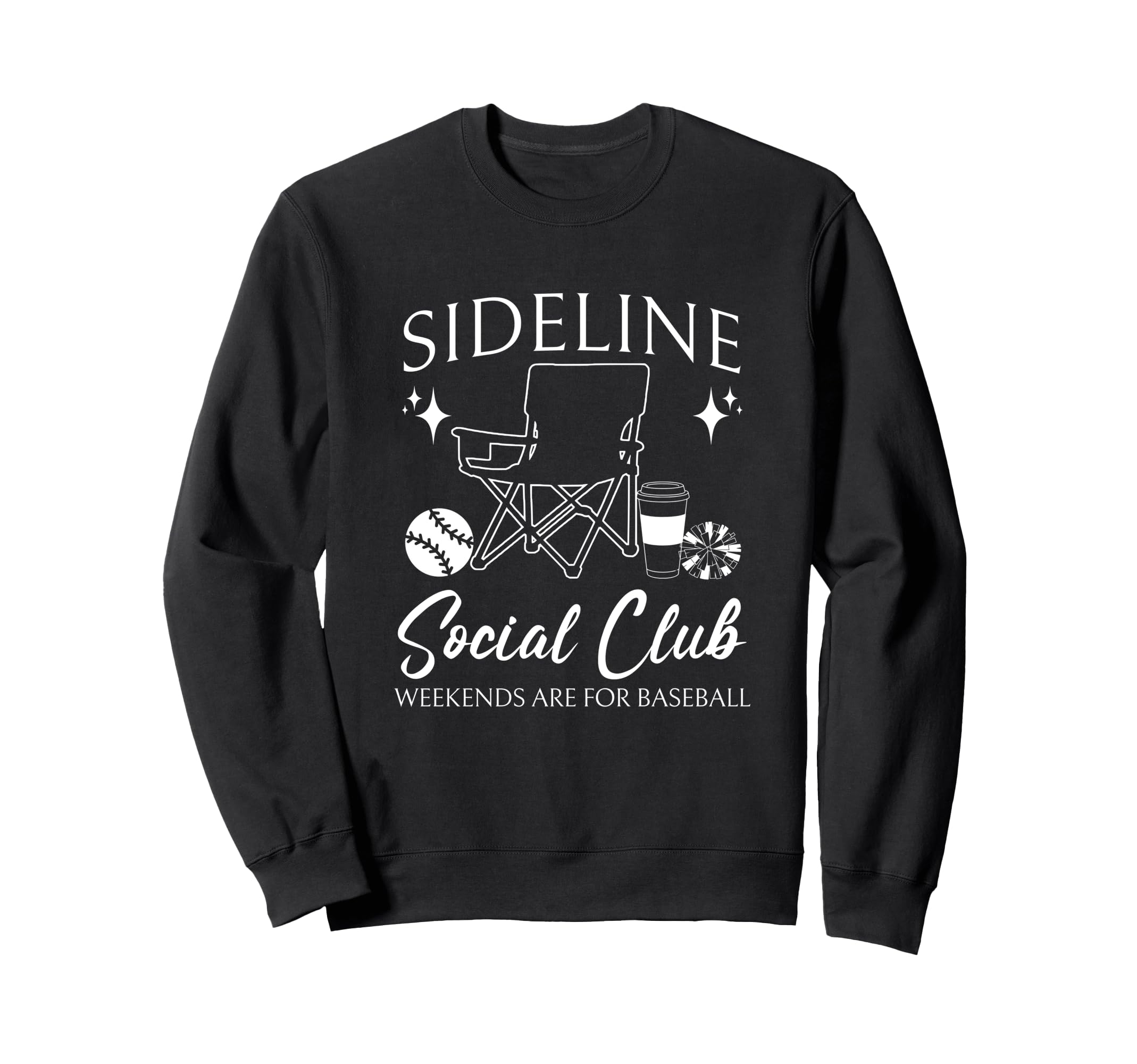 Sideline Social Club Baseball Sweatshirt - Fun Novelty Design Men Women - T-Shirt, Sweatshirt, Hoodie