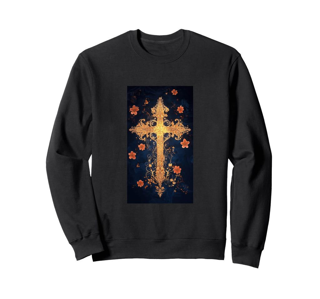 Gothic Cross Grunge Aesthetic Y2K Sweatshirt - Minimalist Print Unisex - T-Shirt, Sweatshirt, Hoodie