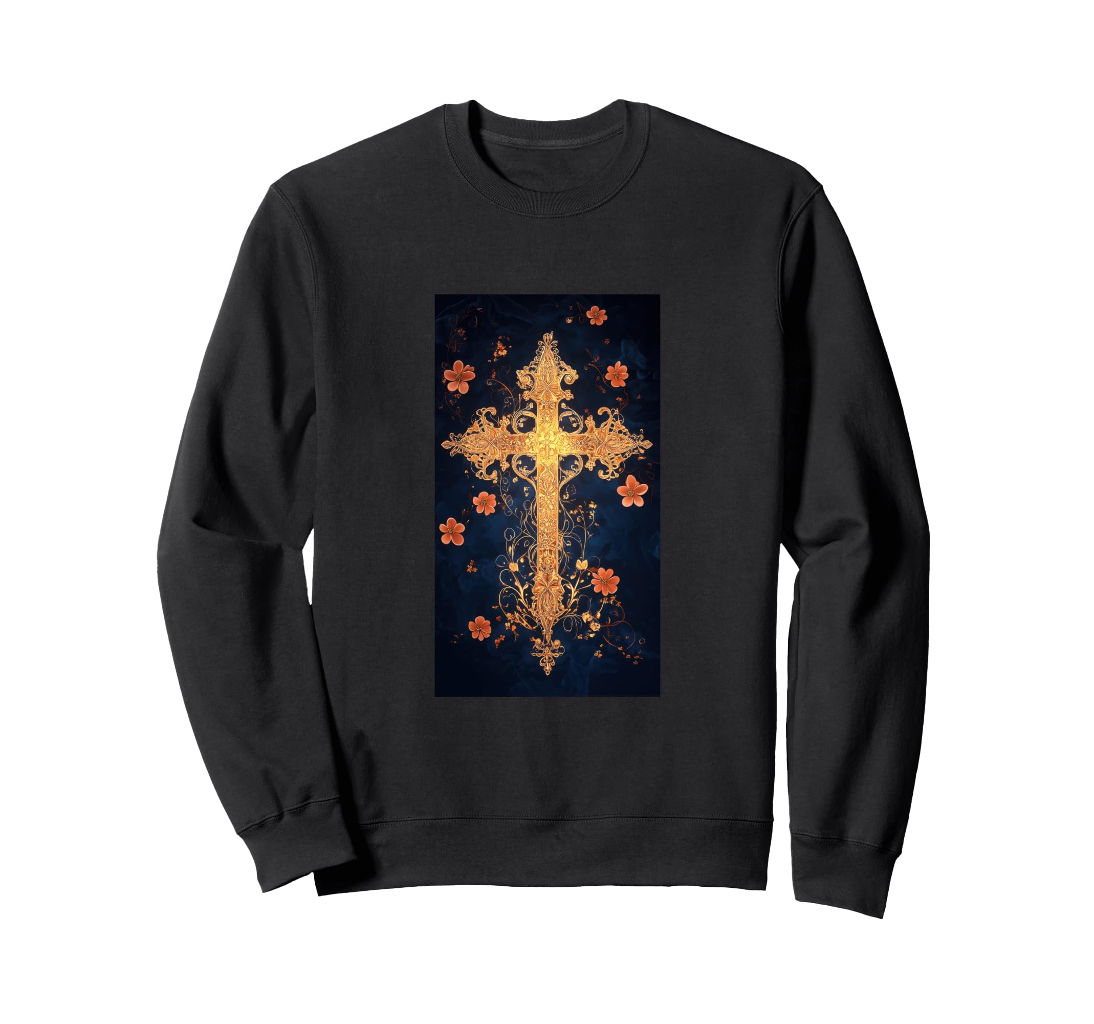 Gothic Cross Grunge Aesthetic Y2K Sweatshirt - Minimalist Print Unisex - T-Shirt, Sweatshirt, Hoodie