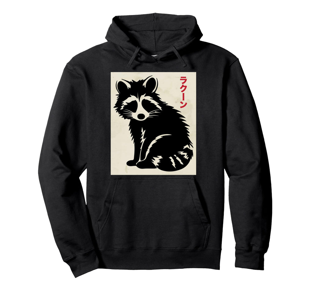 Racoon Ukiyo E Art Japan Theme Pastel Hoodie - Fun Novelty Design Unisex - T-Shirt, Sweatshirt, Hoodie