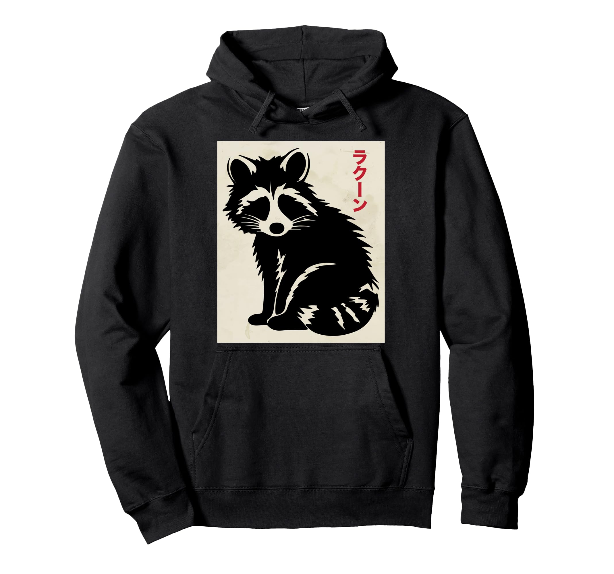 Racoon Ukiyo E Art Japan Theme Pastel Hoodie - Fun Novelty Design Unisex - T-Shirt, Sweatshirt, Hoodie