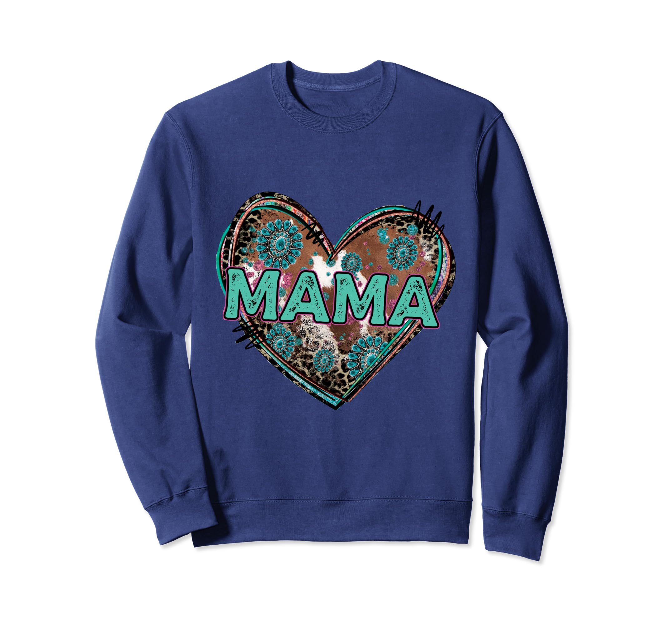 Mama Heart Boho Valentine Sweatshirt - Casual Everyday Wear Men Women - T-Shirt, Sweatshirt, Hoodie