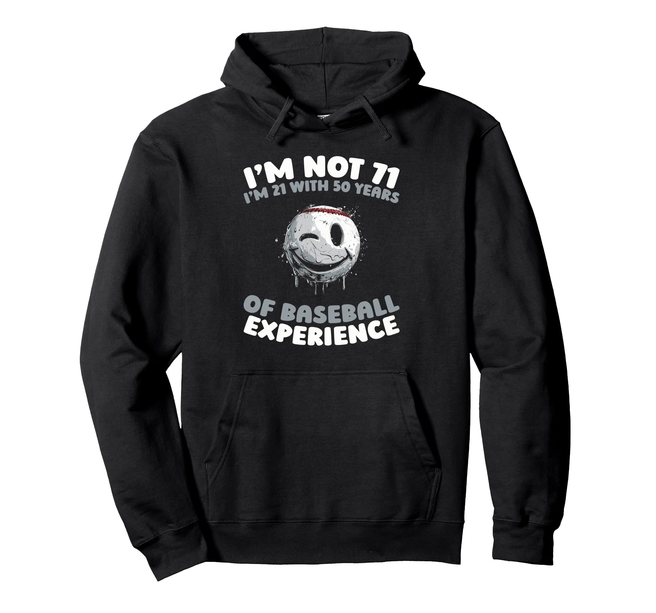 71 Years Old Baseballer Player Team Hoodie - Aesthetic Graphic for Adults - T-Shirt, Sweatshirt, Hoodie