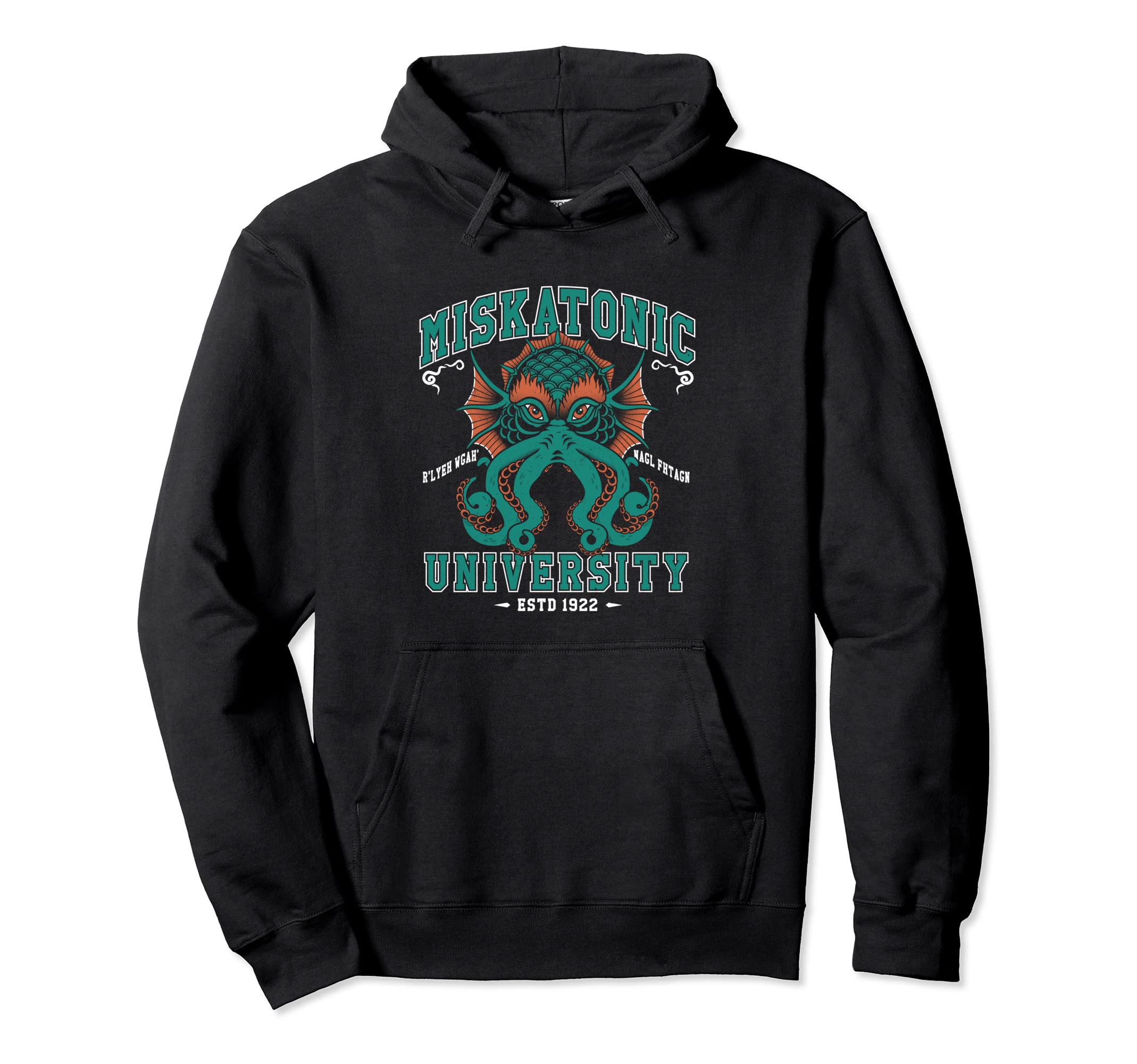 Miskatonic University Distressed Hoodie - Fun Novelty Design Men Women - T-Shirt, Sweatshirt, Hoodie