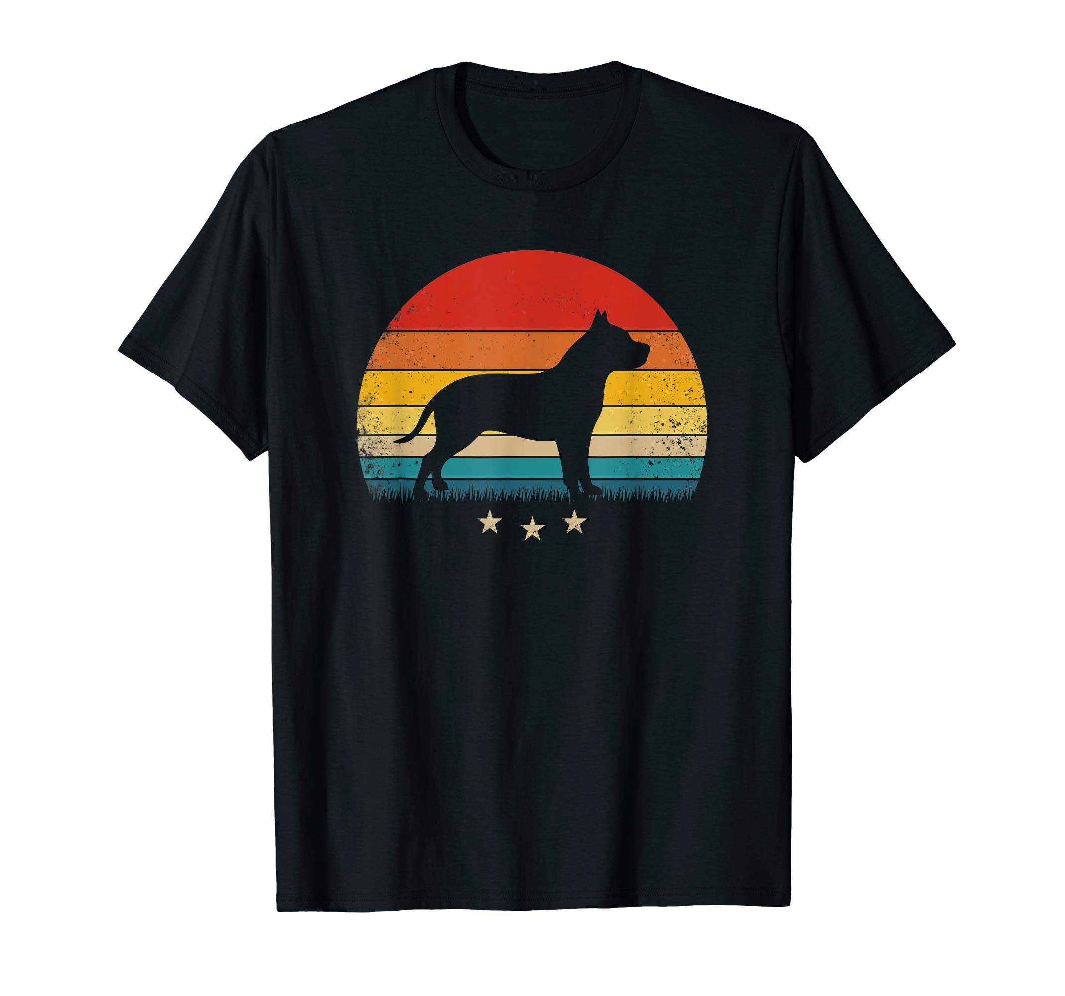 Pitbull Silhouette Sunset T-Shirt - Fun Novelty Design Men Women - T-Shirt, Sweatshirt, Hoodie