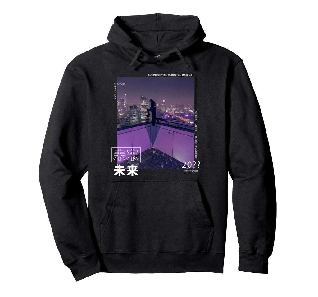 Cyberpunk Skyscraper Japanese Streetwear Hoodie - Trendy Graphic Unisex - T-Shirt, Sweatshirt, Hoodie