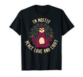 Im Mostly Peace Love And Light Yoga T-Shirt - Aesthetic Graphic for Adults - T-Shirt, Sweatshirt, Hoodie