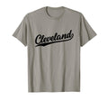 Cleveland Ohio Script 1970S Black Text T-Shirt - Unique Graphic Unisex - T-Shirt, Sweatshirt, Hoodie
