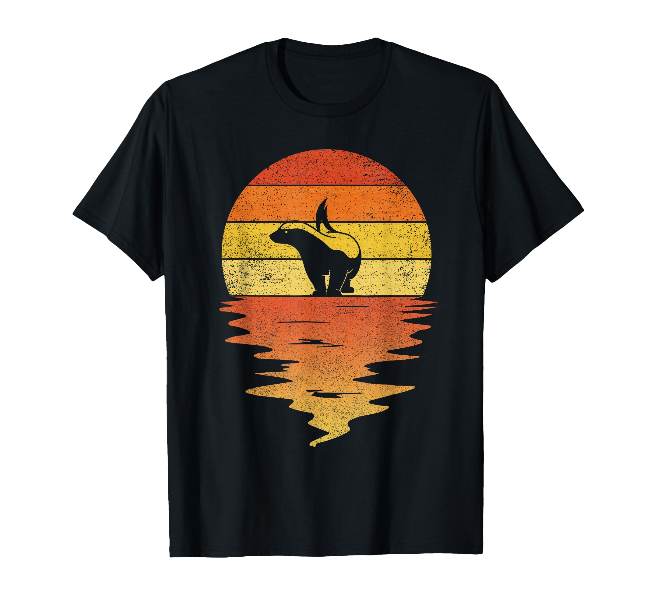 Honey Badger 70S Sunset Honey Badger T-Shirt - Trendy Graphic Unisex - T-Shirt, Sweatshirt, Hoodie
