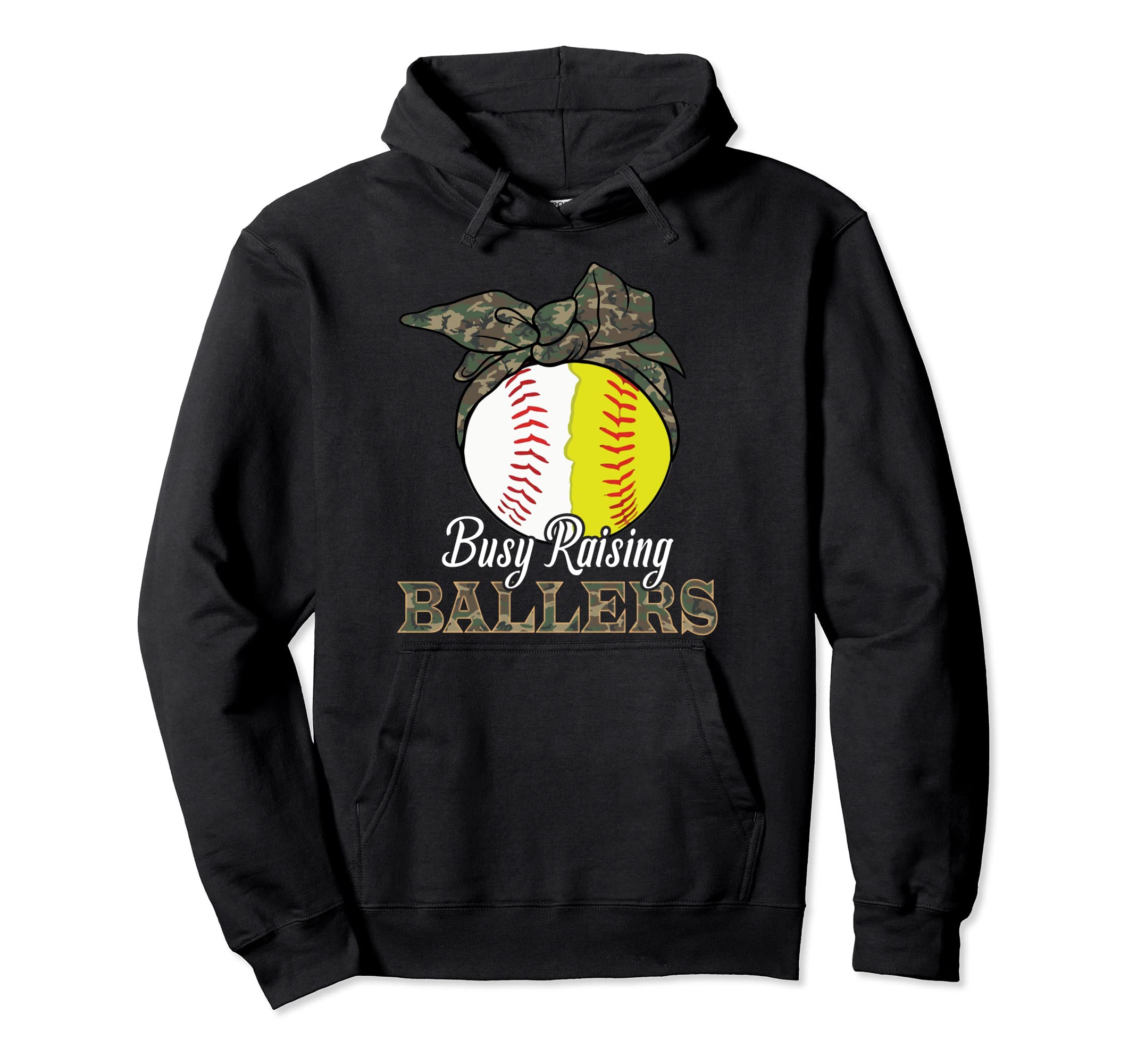 Camo Ball Busy Raising Ballers Hoodie - Streetwear Style Men Women - T-Shirt, Sweatshirt, Hoodie