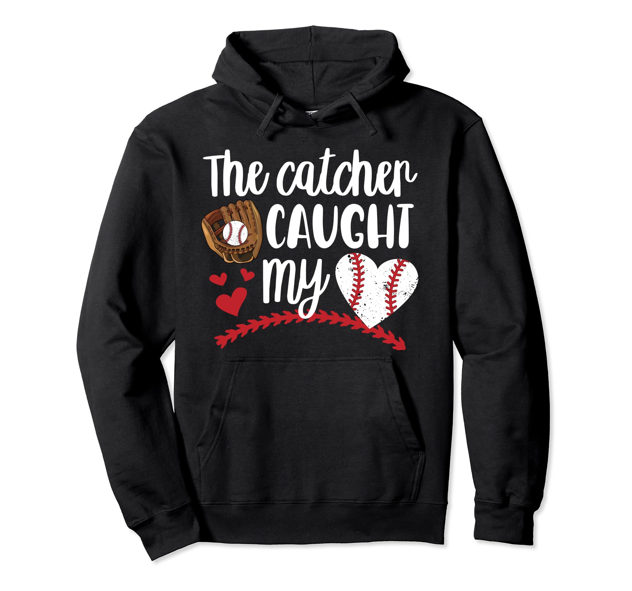 Caught My Heart Baseball Girlfriend Hoodie - Fun Novelty Design Men Women - T-Shirt, Sweatshirt, Hoodie
