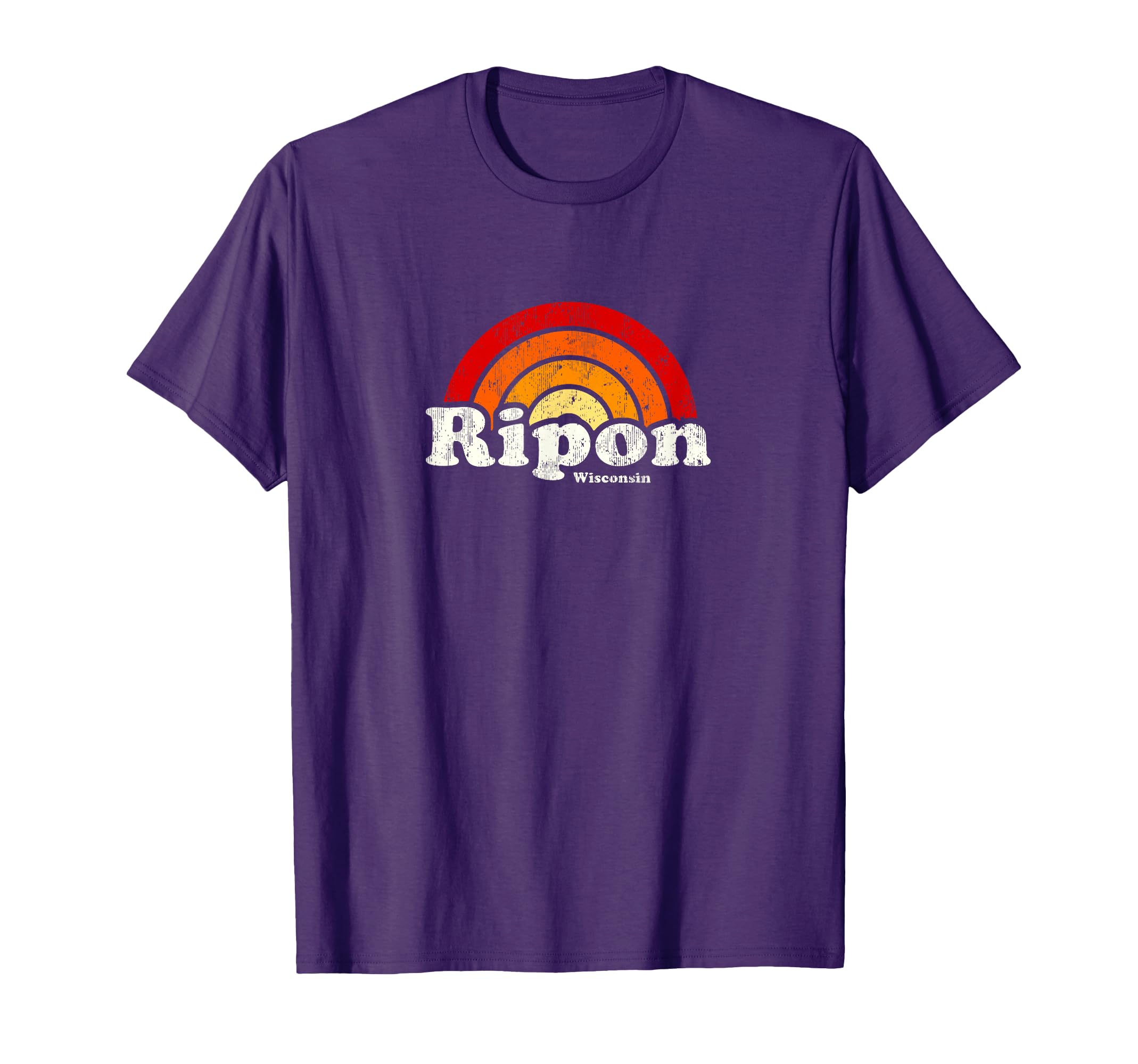 Ripon Wisconsin Wi 70S Rainbow T-Shirt - Novelty Apparel Unisex - T-Shirt, Sweatshirt, Hoodie