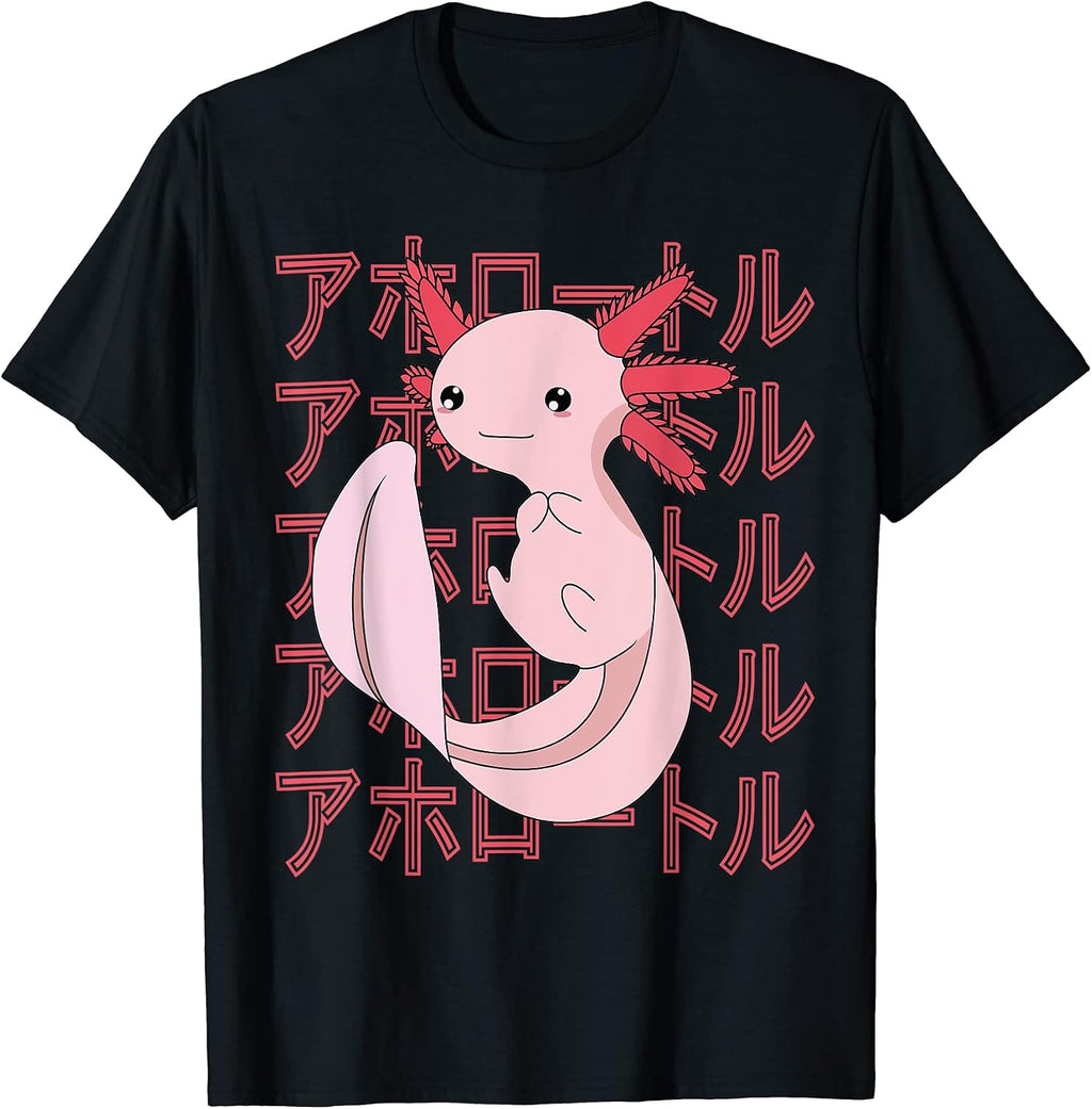 Pink Kawaii Axolotls Aesthetic Cosplay - Adult & Kids T-Shirts, Sweatshirts & Hoodies apparel design preview 1