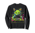 Kawaii Cat Dj Japanese Edm Y2K Sweatshirt - Minimalist Print Men Women - T-Shirt, Sweatshirt, Hoodie