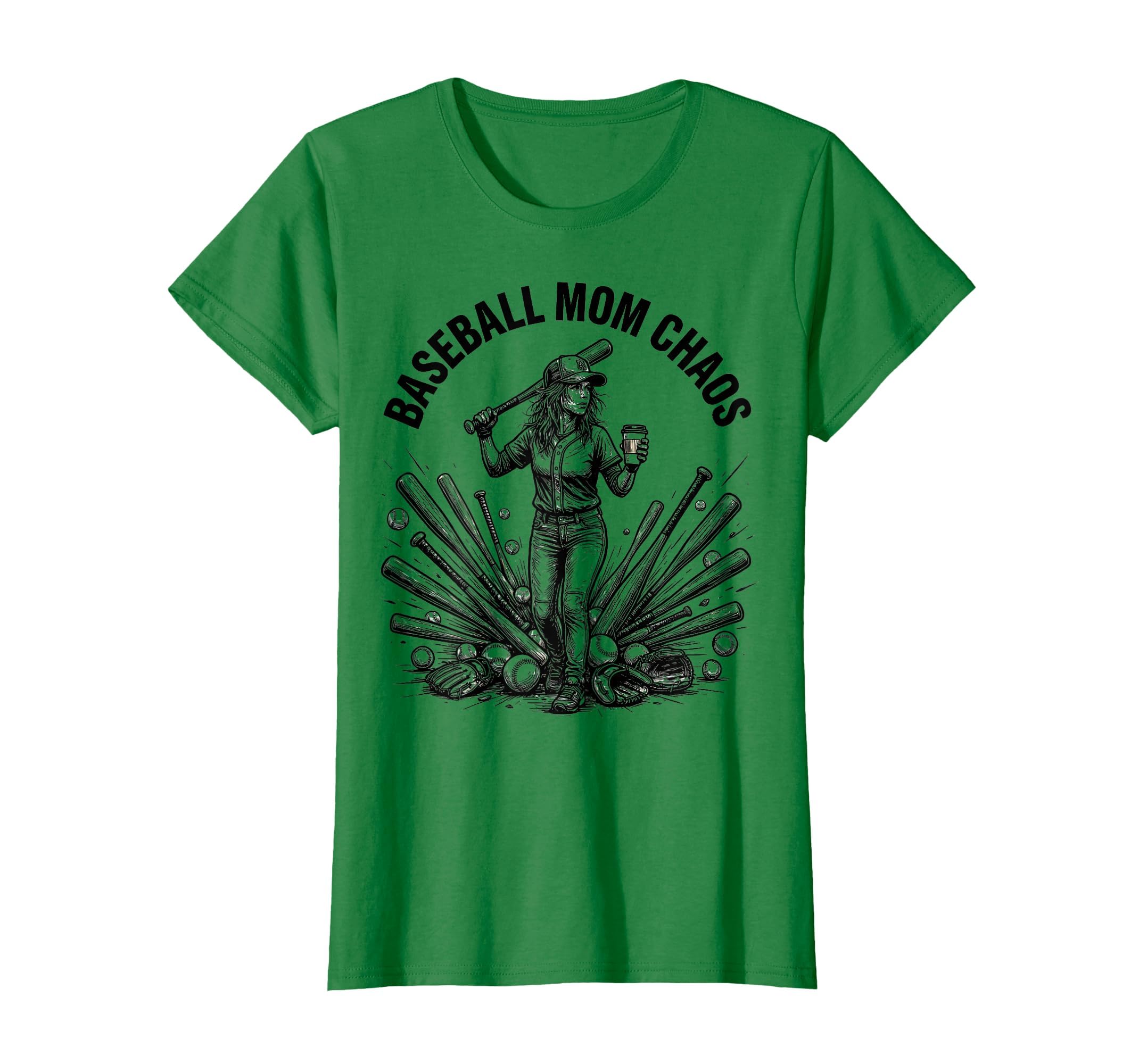 Baseball Mom Chaos Funny Sports Parent T-Shirt - Trendy Graphic for Adults - T-Shirt, Sweatshirt, Hoodie