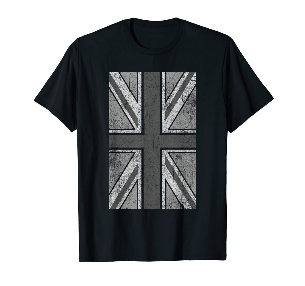Union Jack Distressed Flag Grey Proud T-Shirt - Unique Graphic for Adults - T-Shirt, Sweatshirt, Hoodie