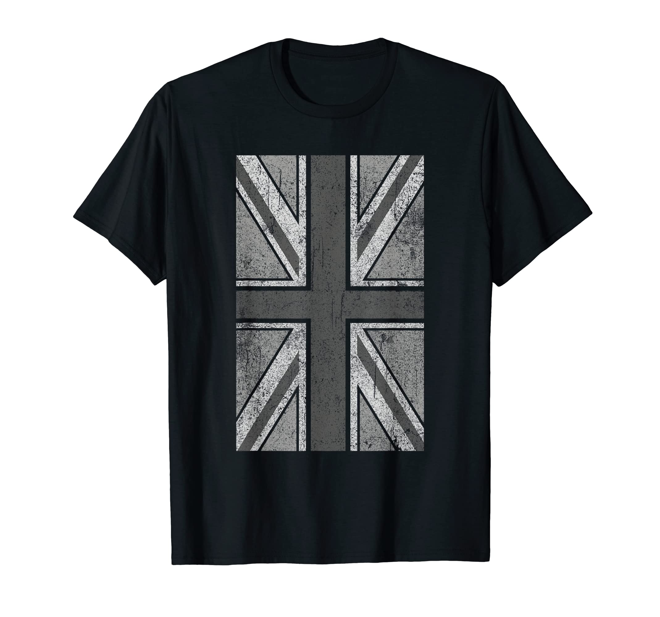 Union Jack Distressed Flag Grey Proud T-Shirt - Unique Graphic for Adults - T-Shirt, Sweatshirt, Hoodie