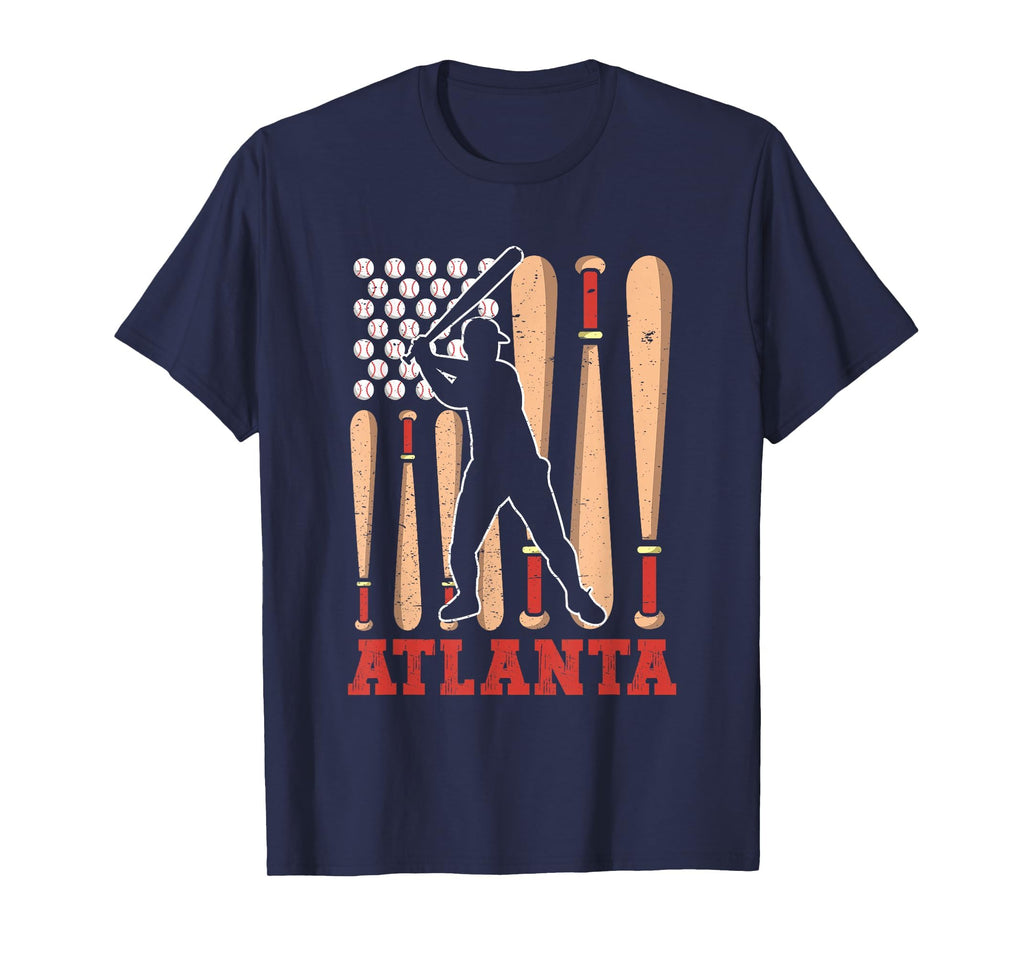 Atlanta American Flag Distressed T-Shirt - Aesthetic Graphic for Adults - T-Shirt, Sweatshirt, Hoodie