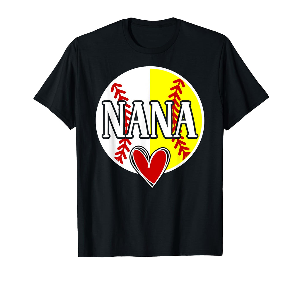 Baseball Softball Nana Proud Softball T-Shirt - Trendy Graphic for Adults - T-Shirt, Sweatshirt, Hoodie
