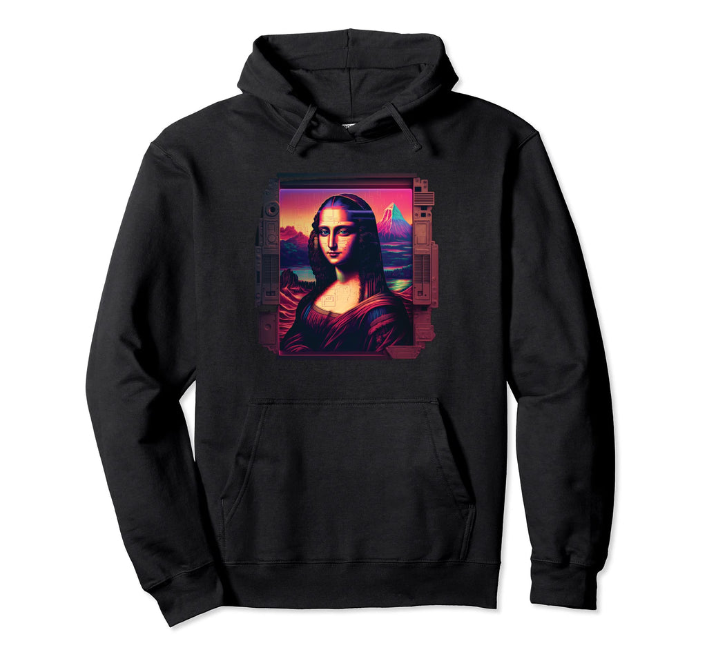 Vaporwave Mona Lisa Aesthetic Hoodie - Aesthetic Graphic for Adults - T-Shirt, Sweatshirt, Hoodie
