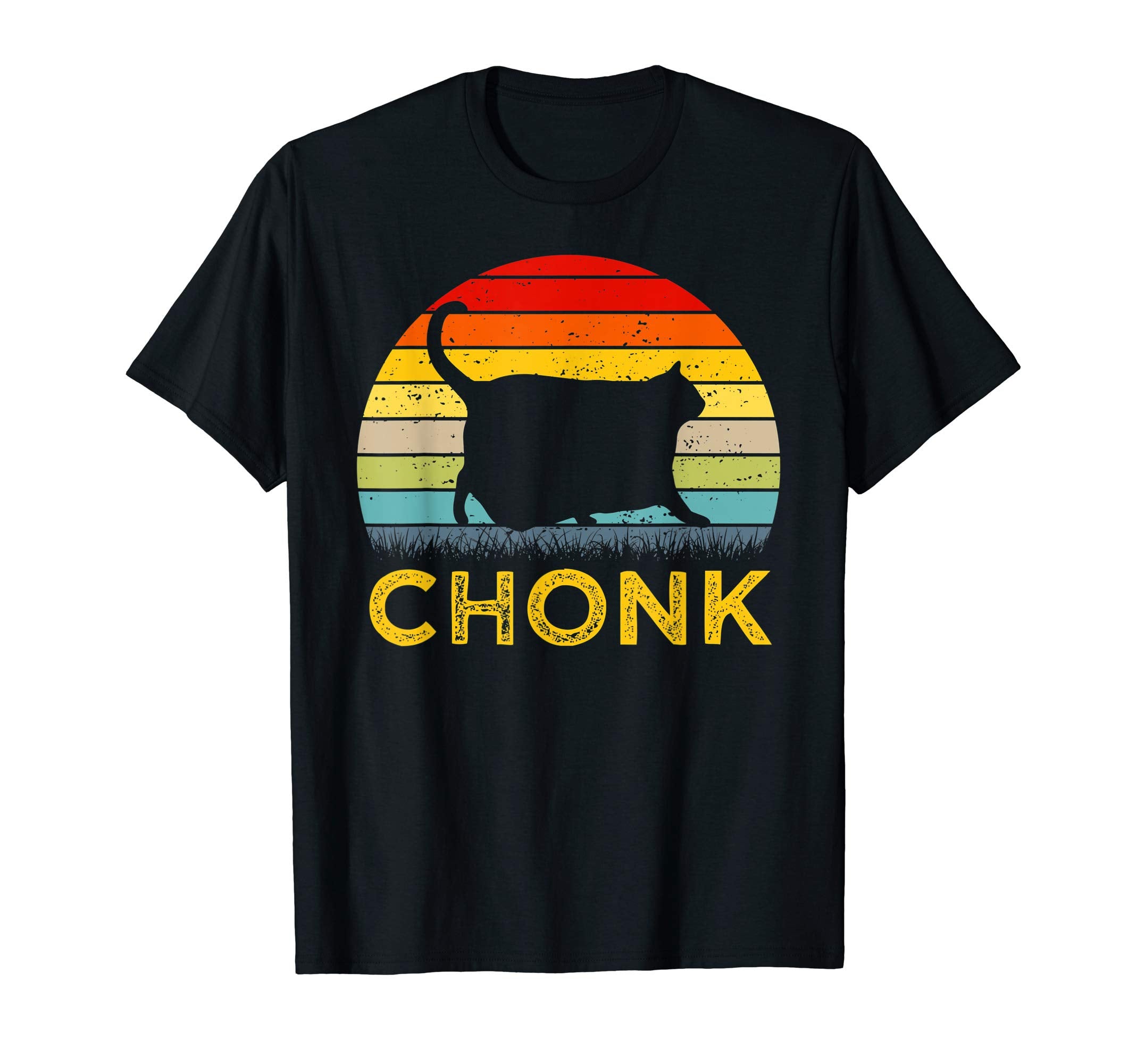Fat Cat Chonk Cat Sunset Gift T-Shirt - Custom Art Print for Adults - T-Shirt, Sweatshirt, Hoodie