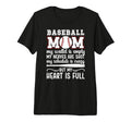 Baseball Mom My Heart Is Full Mom T-Shirt - Aesthetic Graphic Unisex - T-Shirt, Sweatshirt, Hoodie