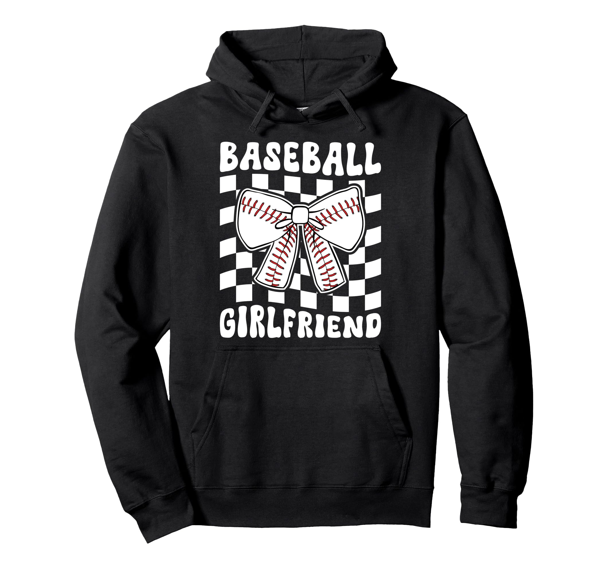 Baseball Girlfriend Groovy Baseball Hoodie - Streetwear Style for Adults - T-Shirt, Sweatshirt, Hoodie