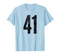 Number 41 Distressed Sport Team T-Shirt - Fun Novelty Design for Adults - T-Shirt, Sweatshirt, Hoodie