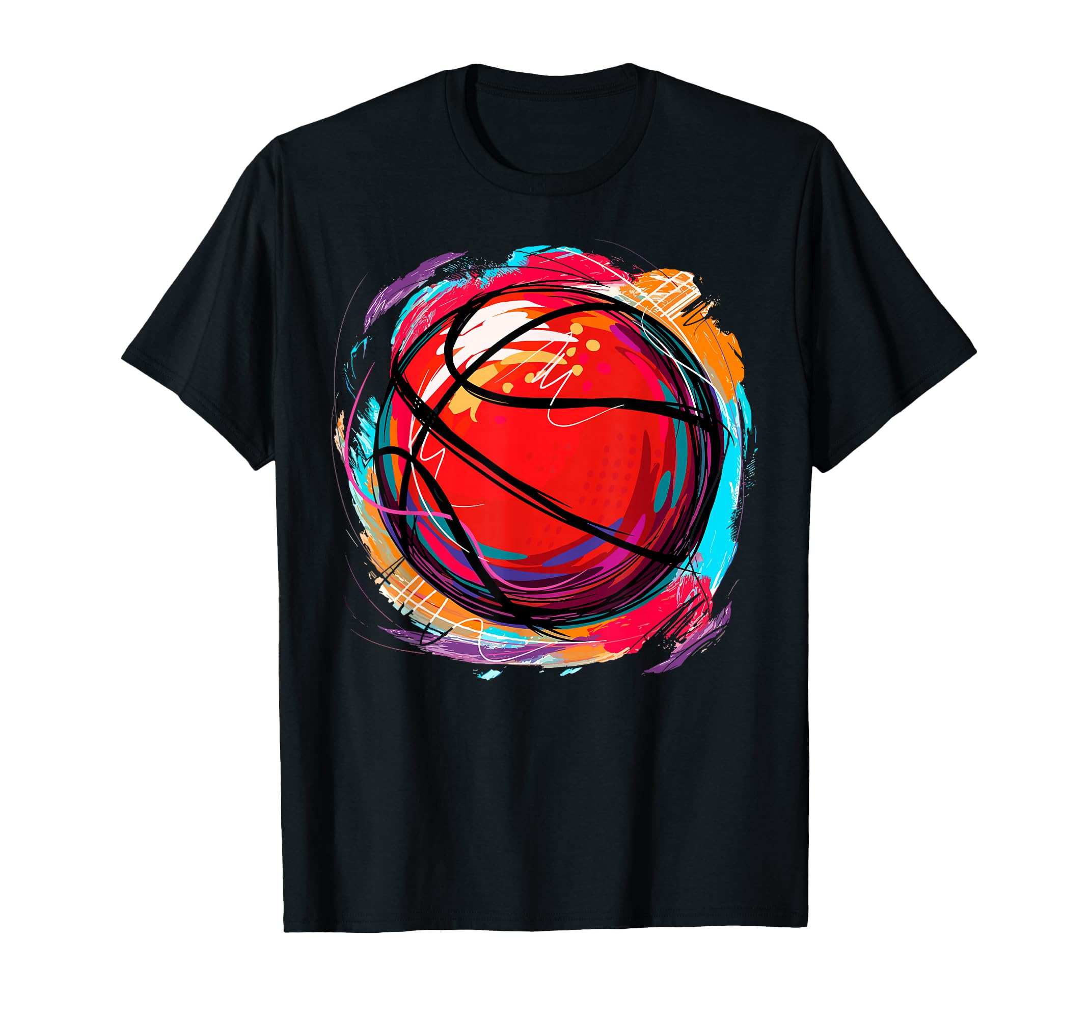Colorful Basketball Ball Basketball T-Shirt - Novelty Apparel for Adults - T-Shirt, Sweatshirt, Hoodie